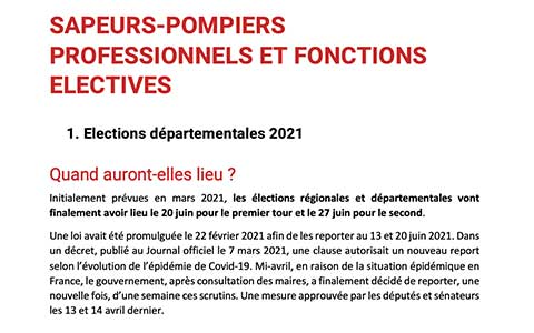 Sapeurs-pompiers professionnels et fonctions électives 