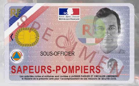 Carte professionnelle des sapeurs-pompiers - SPECIMEN