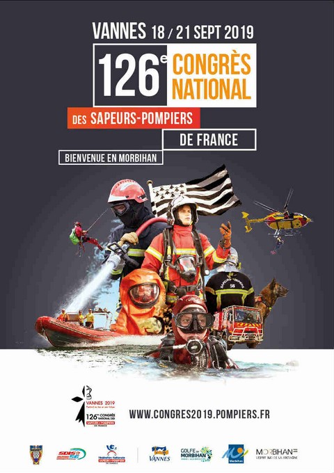 Affiche officielle du 126e congrès national des sapeurs-pompiers de France (Vannes 2019)