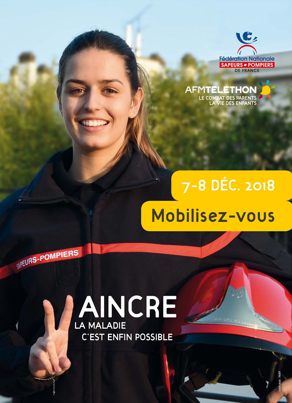 Affiche Téléthon 2018 - Sapeurs-pompiers FNSPF (Photo ©L.Picard / FNSPF)