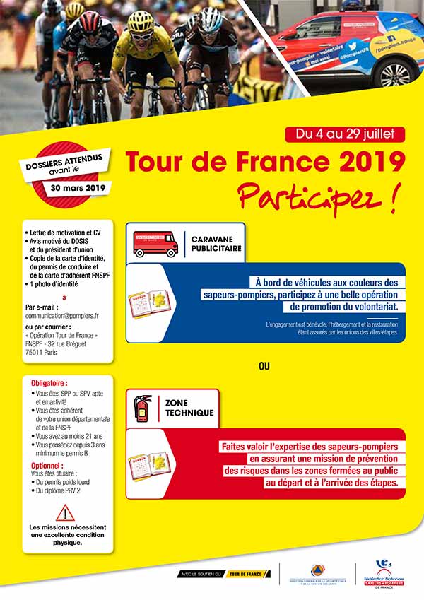 Appel à candidatures - Tour de France 2019