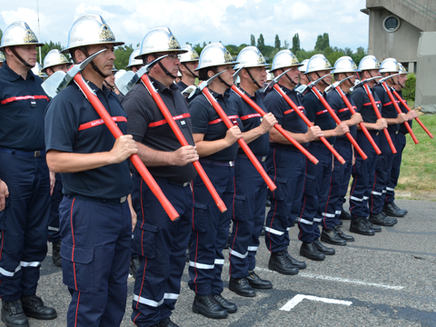 Répétition du 11e Bataillon des sapeurs-pompiers de France (BSPF)