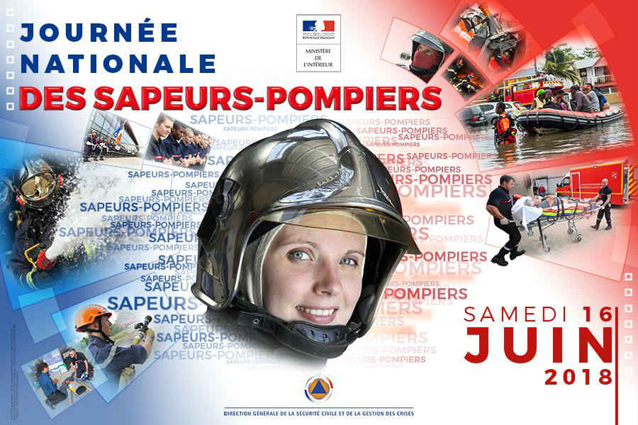 Affiche officielle de la journée nationale des sapeurs-pompiers (JNSP) 2018