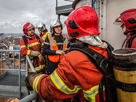 L'endroit où travaillent les pompiers