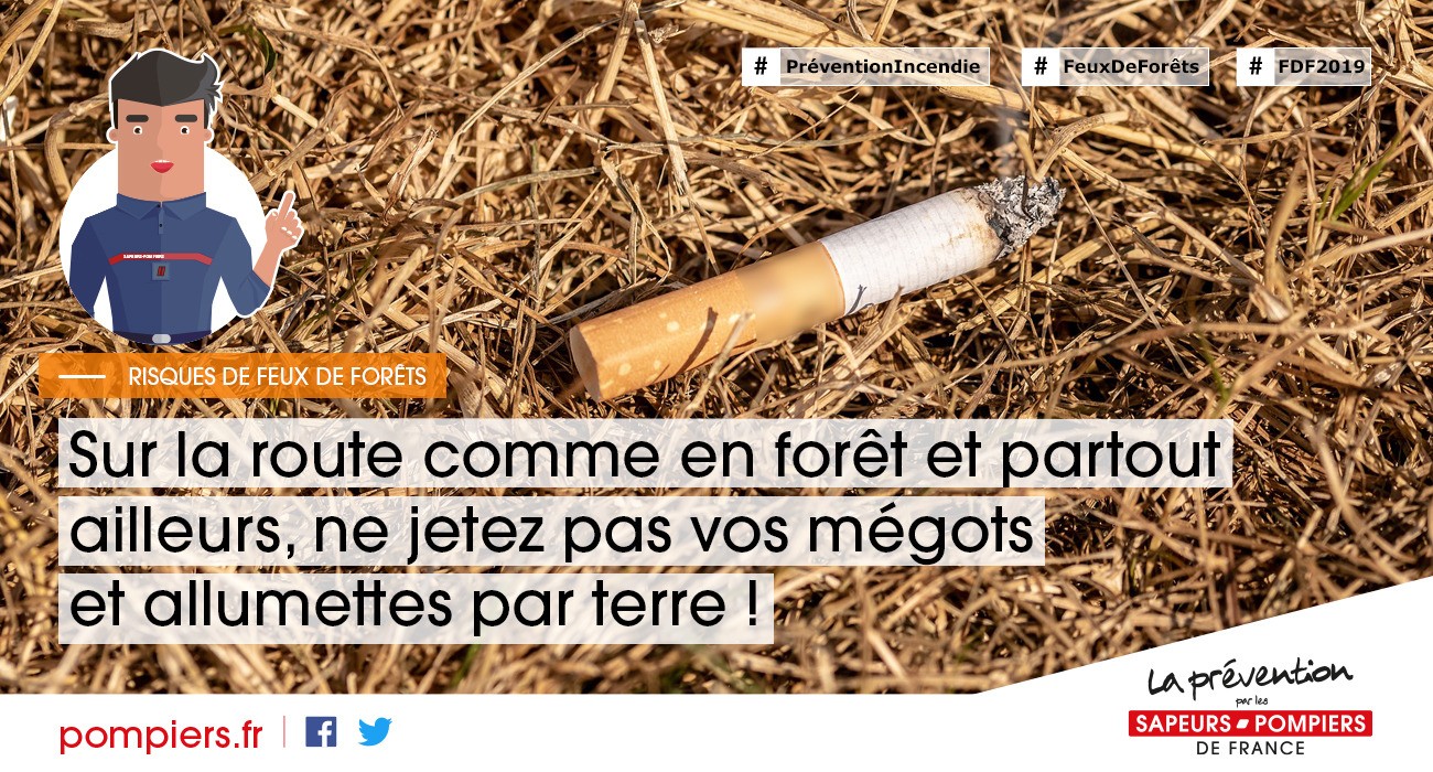 Prévention feux de forêts - mégot de cigarette