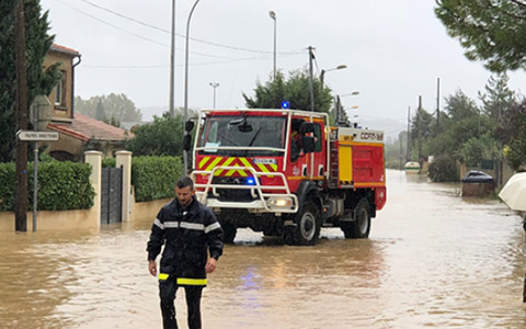 Communiqué de presse - Inondations dans l'Aude : les sapeurs-pompiers mobilisés