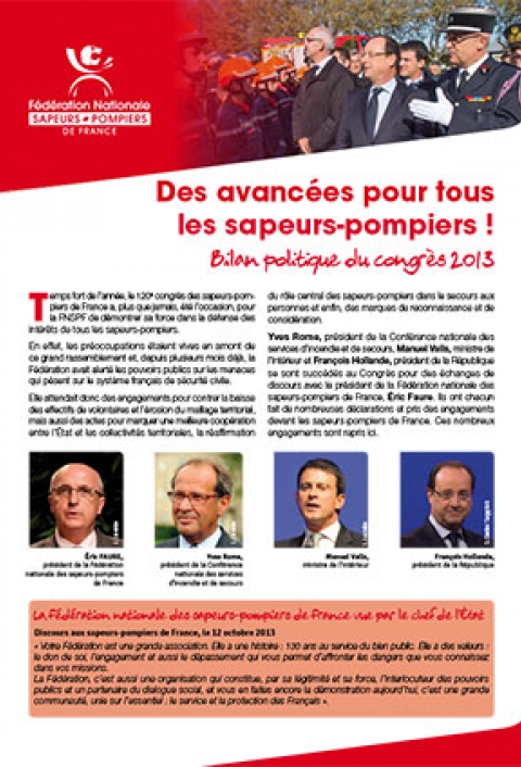 Bilan politique du Congrès national des sapeurs-pompiers 2013