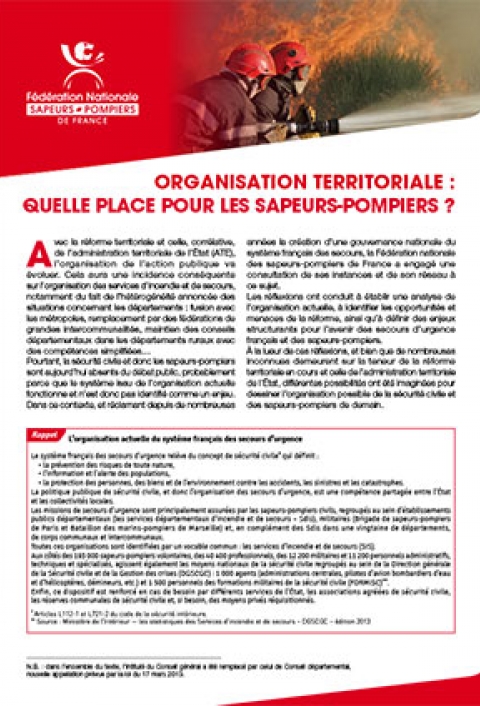 Organisation territoriale : Quelle place pour les sapeurs-pompiers ?