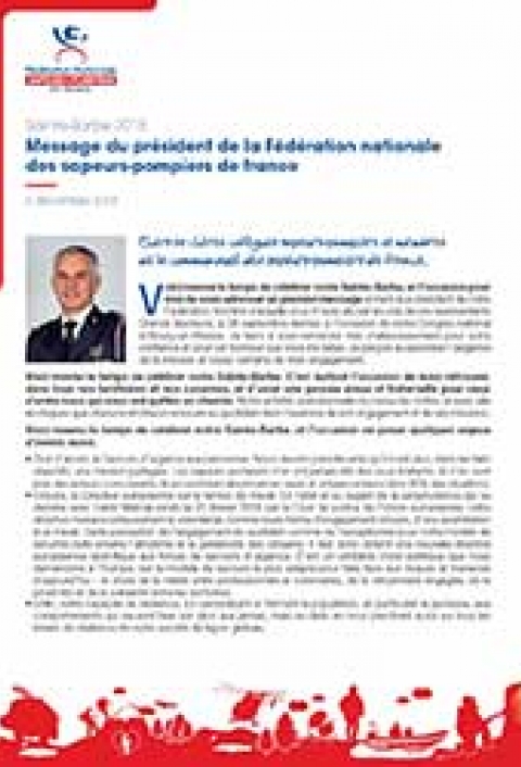 Publication : Message du président de la FNSPF pour la Sainte Barbe 2018